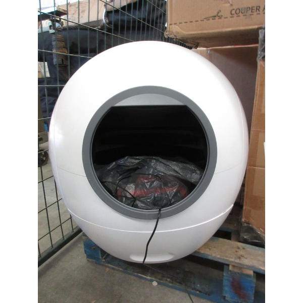 White Self-Cleaning Litter Box in Box in Box