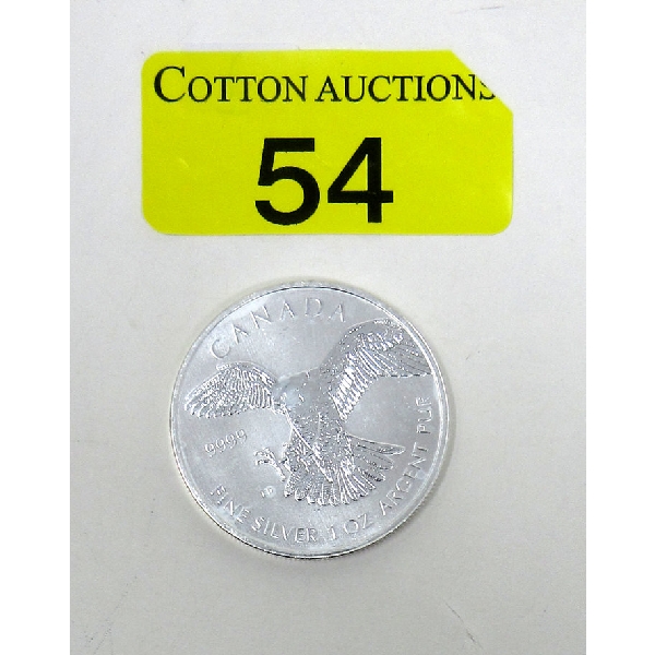 1 Oz .9999 Silver 2014 Peregrine Falcon Coin 