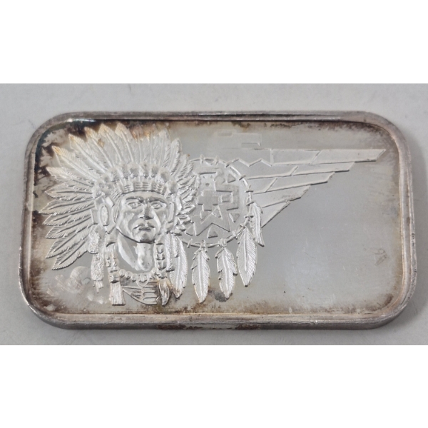 1 Oz .999 Silver Indigenous Motif Bar 