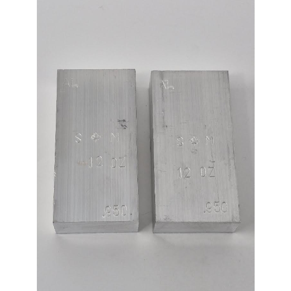 2 x .950 Fine Aluminum Sasquatch Metals 12 Oz Bars