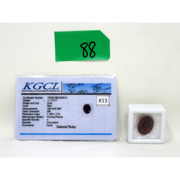 11.10 CT Oval Ruby Gemstone