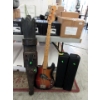 Image 1 : Mann Bass Guitar, Carved Wood Art & 2 Samsung Speakers