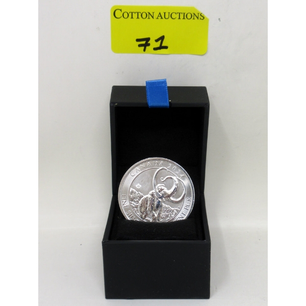 2 Oz .9999 Silver Canada Woolly Mammoth Coin 