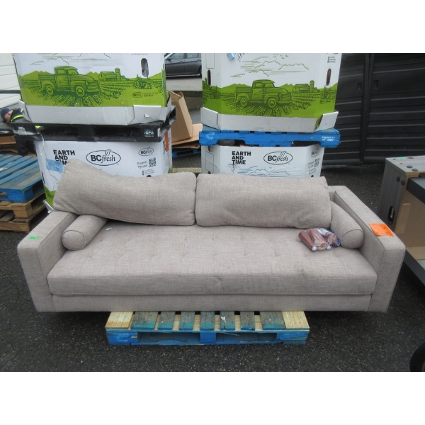 86  Beige Fabric Upholstered Loveseat