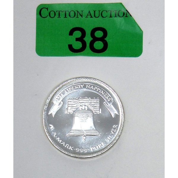 Vintage 1 Oz .999 Silver 1984 Liberty Bell Round 