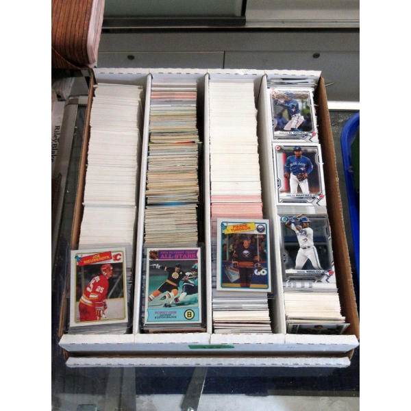 Box of 2000+ Assorted Sports Trading Cards