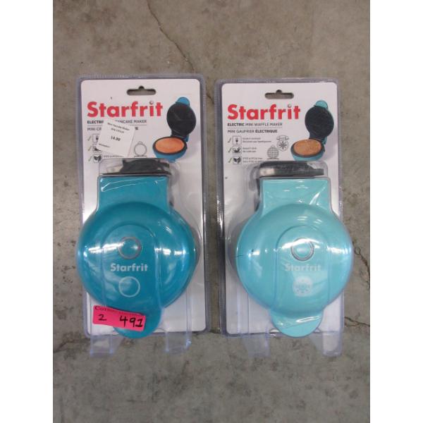 Starfrit Mini Pancake Maker & Mini Waffle Maker