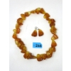 Image 1 : 24" Amber Resin Necklace & Earring Set 