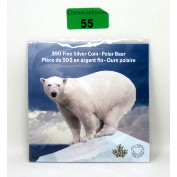 15.87 Gram .9999 Silver 2014 Polar Bear $50 Coin 