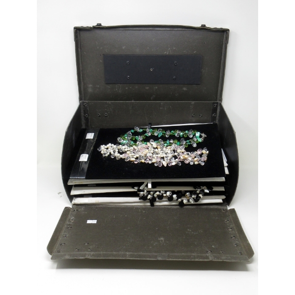 Assorted Sample Jewelry on Pads in Salesman's Case
