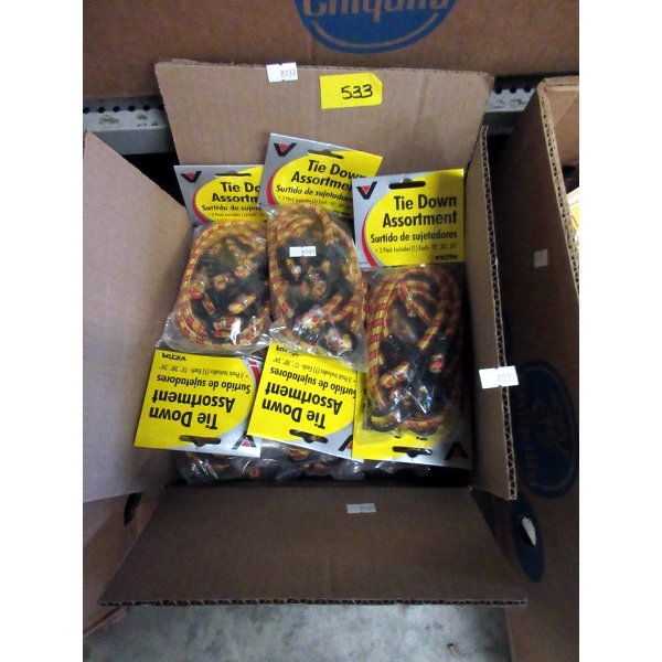 24 New Packs of 3 Tie Down Assortments