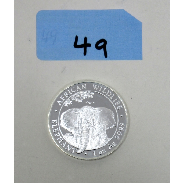1 Oz .9999 Silver African Wildlife Elephant Coin 