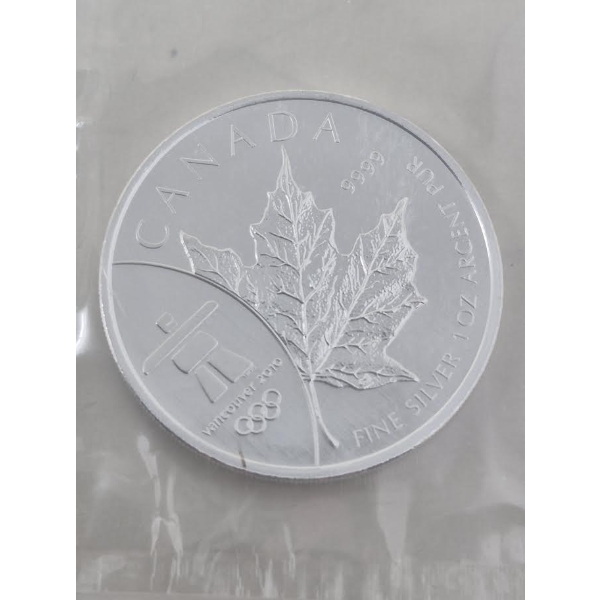 1 Oz .9999 Silver 2008 Canada 2010 Vancouver Olympic Coin