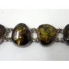 Image 2 : Vintage 8" Sterling Silver Amber Resin Bracelet