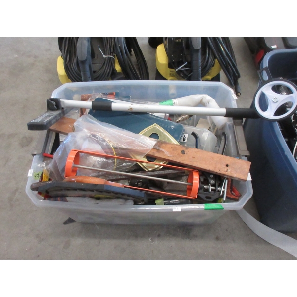 Tote of Tools & Handyman Goods - Preowned - As Is