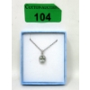 Image 2 : Green Amethyst & Diamond Sterling Silver Pendant