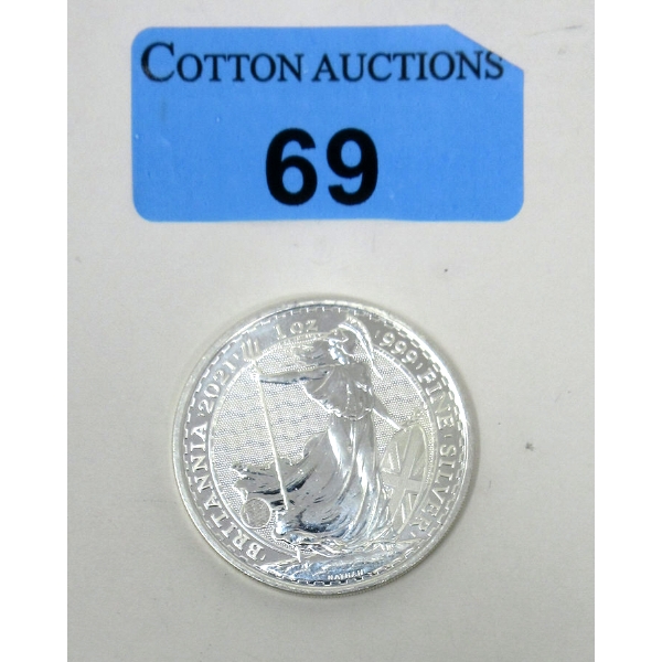 1 Oz .999 Silver 2021 Britannia Coin 