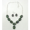Image 1 : Mystic Topaz Large Stone Necklace & Earrings