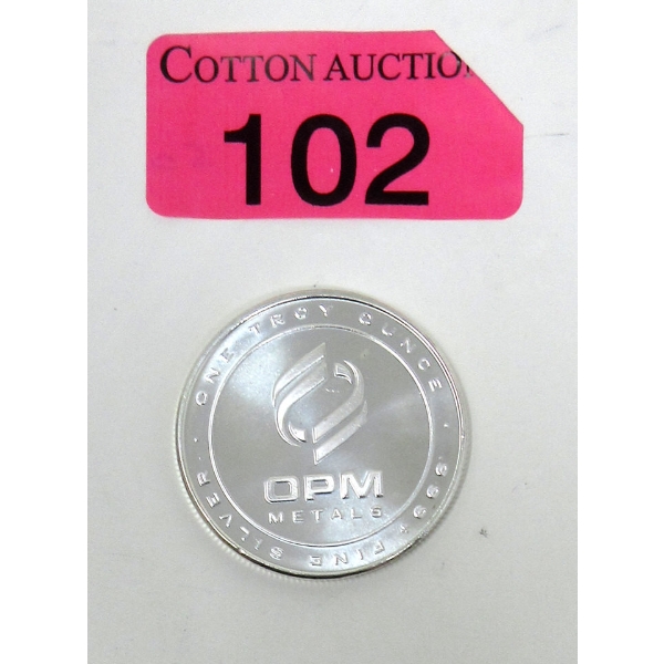 1 Oz .999+ Silver OPM Round 