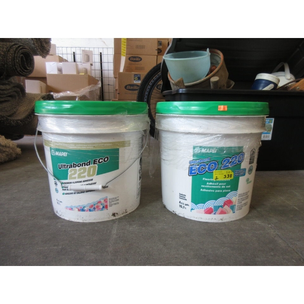 2 Pails of Mapei Eco Ultra Bond 220 Flooring Adhesive