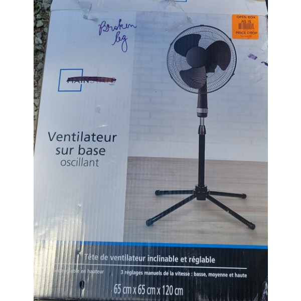 Black Mainstays Oscillating Stand Fan