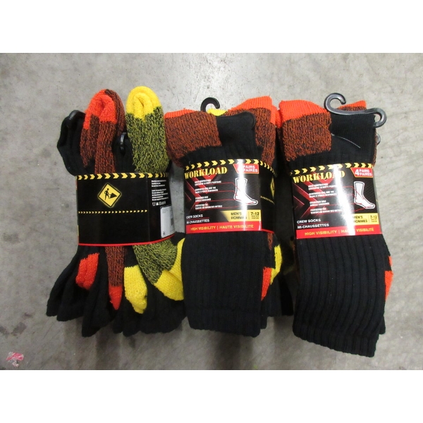 3 Packs of 4 New Men's Crew Socks 