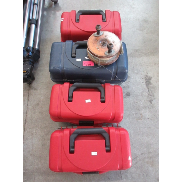 4 Tackle Boxes & 1 Vintage Fishing Reel