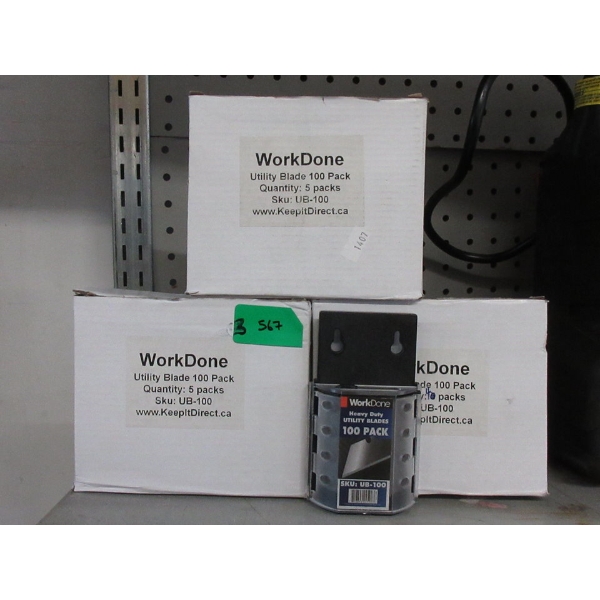 3 Boxes of New WorkDone Utility Blades