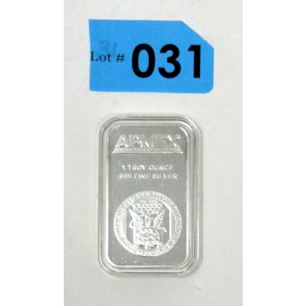 1 Oz .999 Silver APMEX Bar 