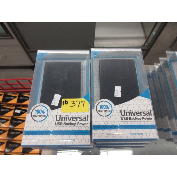10 New Universal USB Backup Power Banks - Black