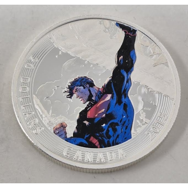 1 Oz .9999 Silver 2015 Superman $20 Coin 