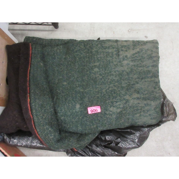 Heavy Green Antique Blanket - As Is