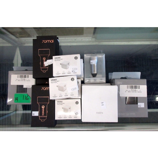 19 New Assorted Charge Cubes & 12 V Chargers