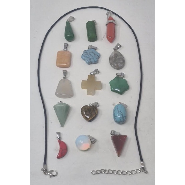 15 x Assorted Gemstone Pendants