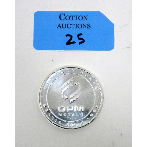 1 Oz .999+ Silver OPM Round 