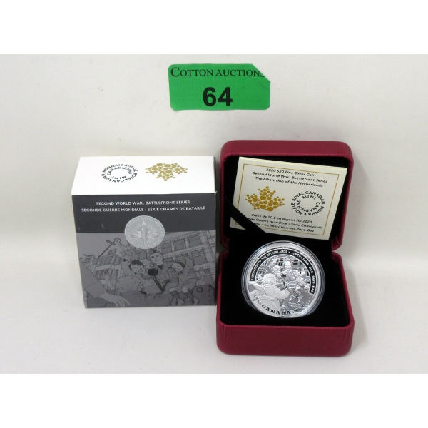 1 Oz .9999 Silver 2020 WWII: Battlefront Series Liberation of Netherlands Coin 