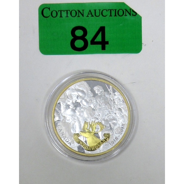 1 Oz .9999 Silver 2018 World War Allied Forces Gold Plated Coin 
