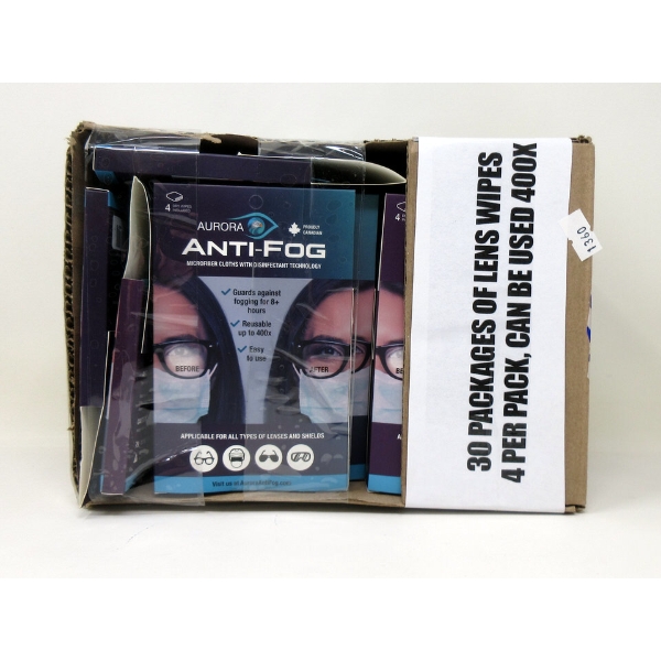 30 New Packs of 4 Aurora Anti-Fog Lens Wipes