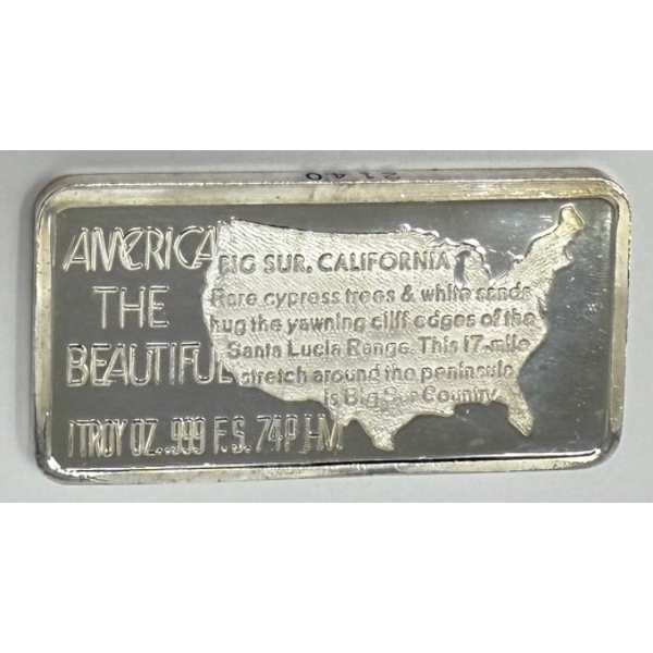 1 Oz .999 Silver America The Beautiful Bar 