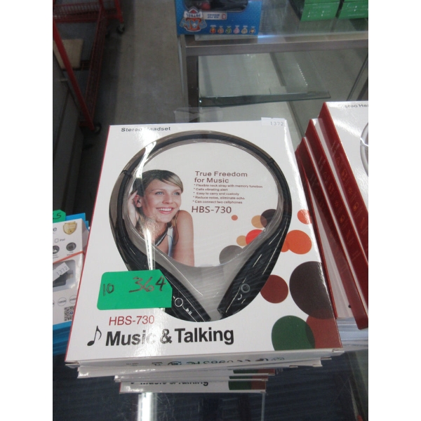 10 New HBS-730 Stereo Headsets - Black