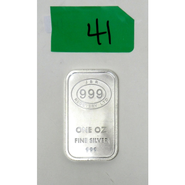 1 Oz .999 Silver JBR Ethically Sourced Bar 