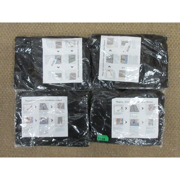 4 New Magnetic Screen Door Kits - Black