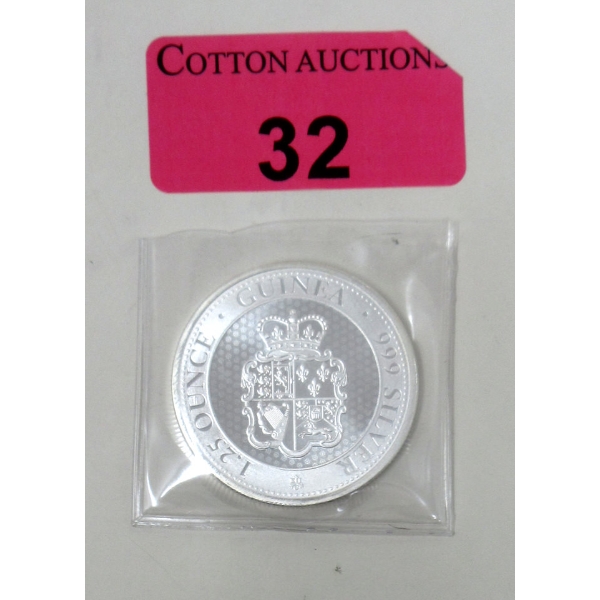 1.25 Oz .999 Silver Guinea 2023 St. Helena Coin