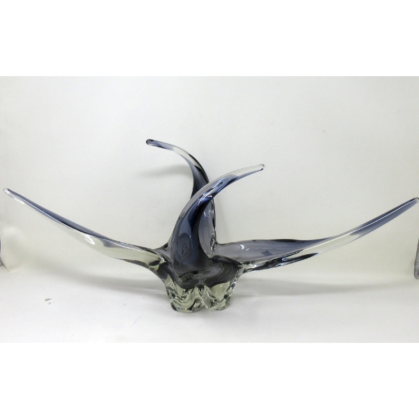 Mid-Century Purple Art Glass Centerpiece