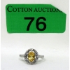 Image 1 : Citrine & Diamond Sterling Silver Cocktail Ring