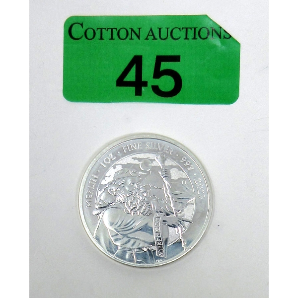 1 Oz .999 Silver 2023 Merlin Coin