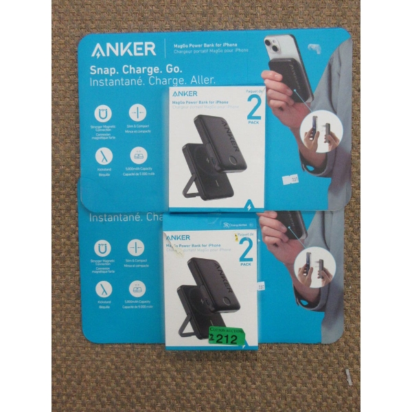 2 Packs of 2 Anker MagGo Power Banks for iPhone