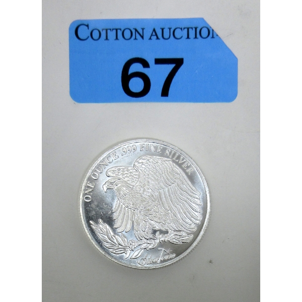 1 Oz .999 Silver Eagle Silver Towne Round   