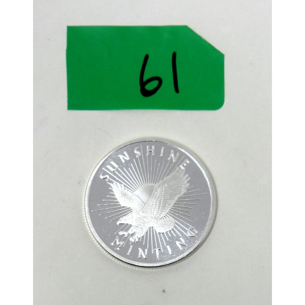 1 Oz .999 Silver Sunshine Minting Round 