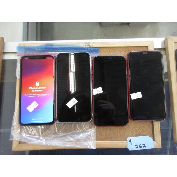 4 Assorted Preowned iPhones - As is